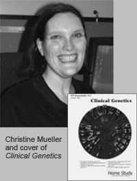 Christine Mueller and cover of Clinical Genetics