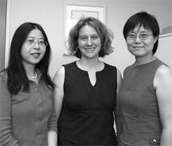 A photograph of the IRA Winners: Li Jiao, Dana Van Bemmel, and Rose Yang.