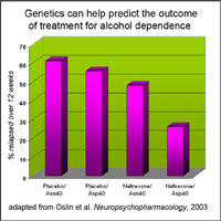 Genetics can help predict the outcome of treatment for alcohol dependence graph