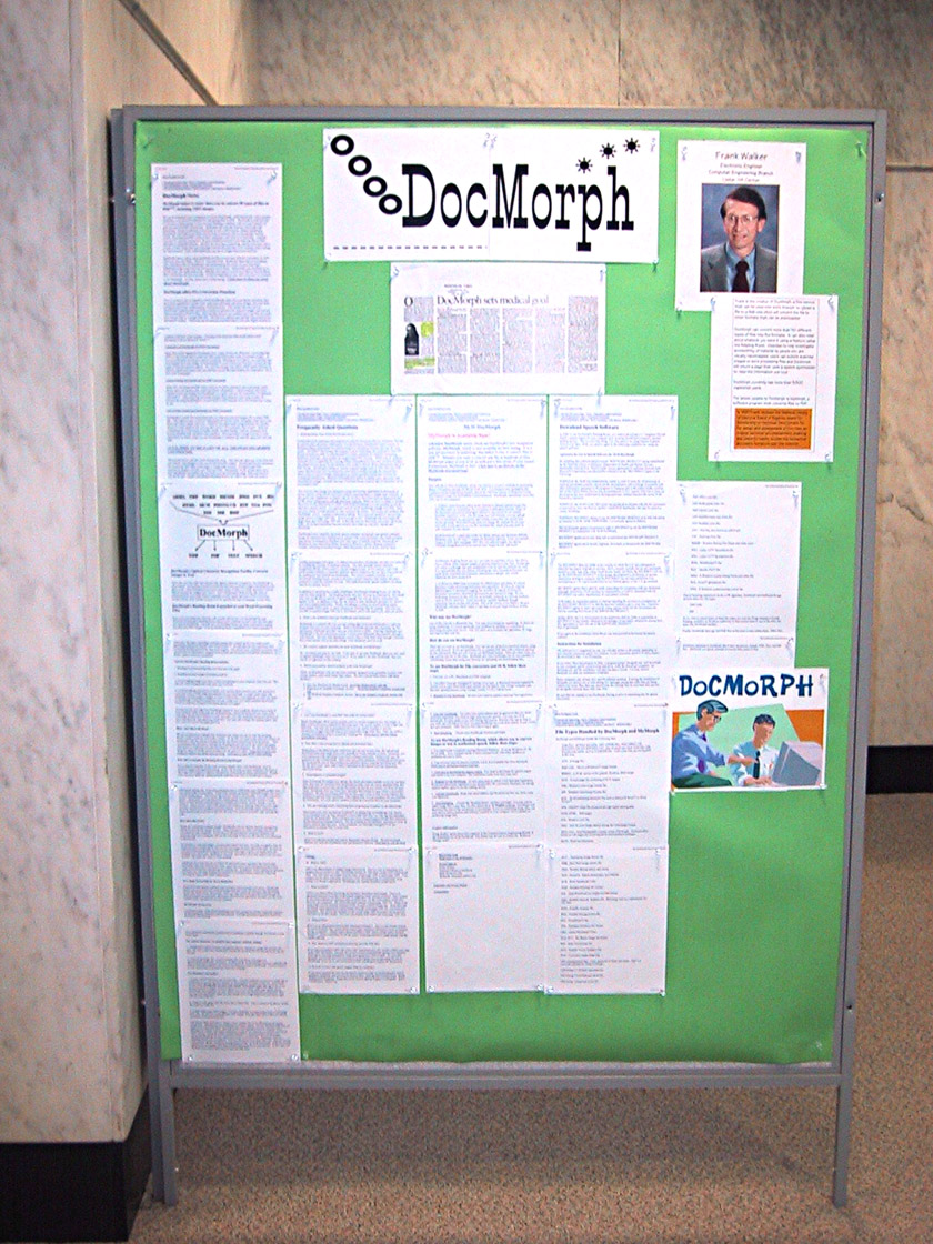Frank Walker and DocMorph are featured on Lister Hill bulletin board.