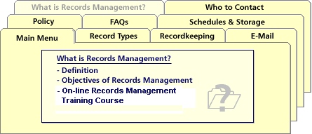 Main Menu - What is Records Management