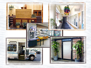 Composite photos of services offered at the Clinical Center
