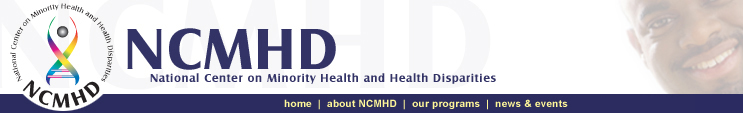 NCMHD Logo and Main Site Navigation.