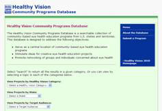Healthy Vision Community Programs Database