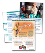 Photos of the new and updated National Diabetes Education Program publications “Tips to Help You Stay Healthy”; “We Have the Power to Prevent Diabetes”; and “Get Real! You Don’t Have to Knock Yourself Out to Prevent Diabetes.”