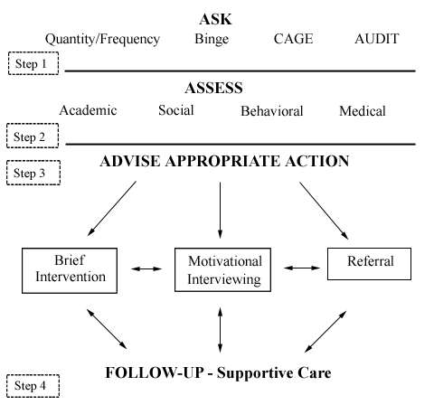 4 step Brief Intervention diagram