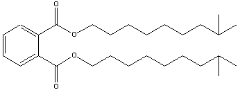 chemical structure of Diisodecyl Phthalate