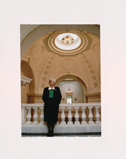 [Maxine Singer in the Carnegie Institution of Washington rotunda]. [1980s].