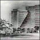 An artist's 1948 sketch of the NIH Clinical Center.