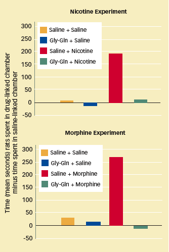 GLY-GLN BLOCKS THE REWARDING EFFECTS OF NICOTINE AND MORPHINE - graphic