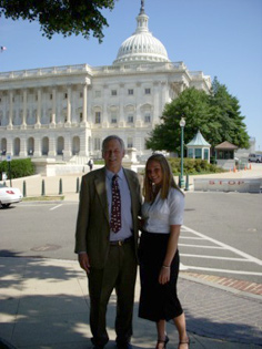 Congressman Snyder is pictured with 2007 DC Summer Intern Hallie Templeton