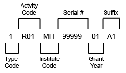 NIH grant number components