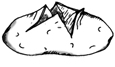 Drawing of a baked potato.