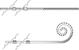 Drawings of two tenckhoff peritoneal catheters.