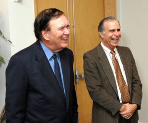 NIH director Dr. Elias Zerhouni (l) thanks steering committee members who just completed their rotation as of FY 2007. They are (from l) NIAMS director Dr. Nora Volkow.