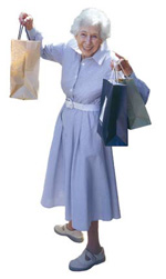 Photo of an elderly woman shopping