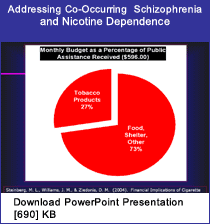 Link - Powerpoint presentation: Nicotine-Dependence Treatment in Individuals with Schizophrenia
