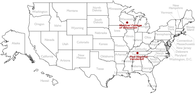 Center Locations for Pediatric Nephrology