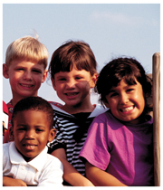 Photo of four children ages 3 to 6 years.