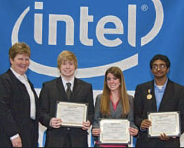 Photo of three high school scientist award winners