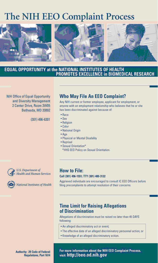 Brochure: The NIH EEO Complaint Process