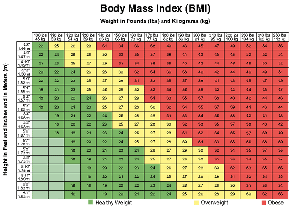 El índice de masa corporal (IMC); click for accessible version