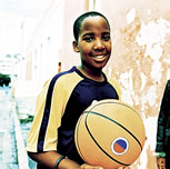 Boy holding a basketball