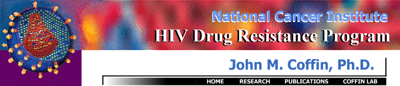Navigation bar for John Coffin's pages on HIV Drug Resistance Program website