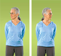 Photo of a woman doing neck exercises