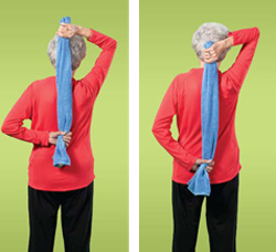 Photo of a woman doing shoulder and upper arm exercises