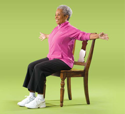 Photo of a woman doing chest exercises