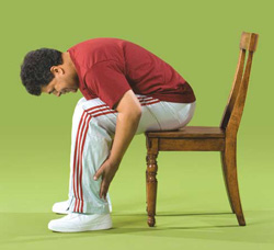 Photo of a man doing back exercises