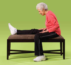 Photo of a woman doing back of leg exercises