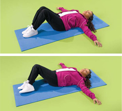 Photo of a woman doing lower back exercises