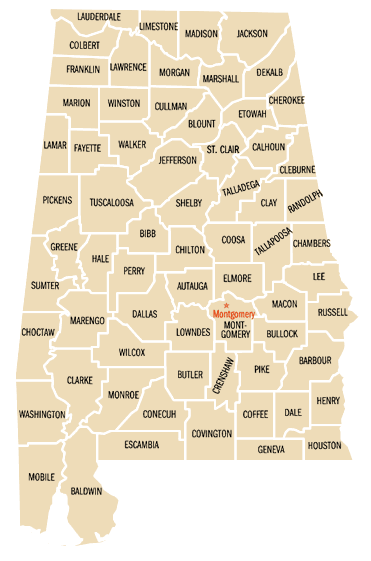 Map of Alabama