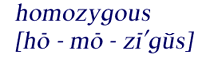 Pronounciation of 
homozygous