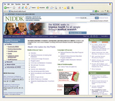 Screenshot of NIDDK home page.