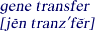 Pronounciation of 
gene transfer