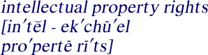 Pronounciation of 
intellectual property rights
