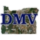 The letters 'DMV' superimposed over a satellite photo of Oregon. Clicking this image takes you to an interactive map to help you find DMV offices.