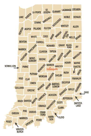 Map of Indiana