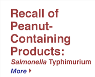 Recall of Peanut-Containing Products: Salmonella Typhimuium with More button