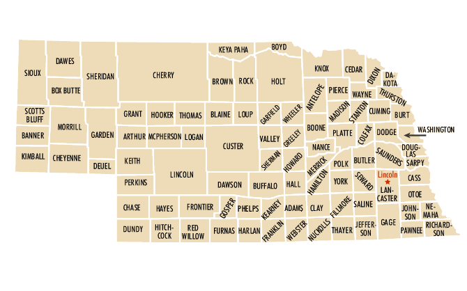 Map of Nebraska