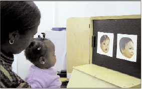 Image of an African American has Fagan Test of Infant Intelligence.