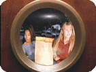 two girls at front door