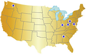 map of NIOSH locations