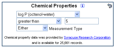 ChemIDplus Advanced LOgP Search