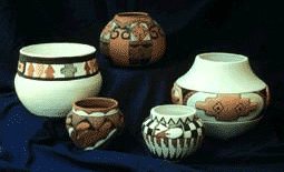 Picture of various American Indian pottery