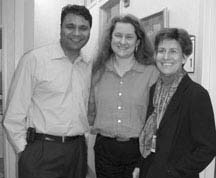 Drs. Manish Agrawal, Barbara Mittleman and JoAnne Zujewski (l-r) are several of the team of NIAMS and NCI staff integral to the NCI's new efforts at the NIAMS Community Health Center in the Cardozo-Shaw neighborhood.