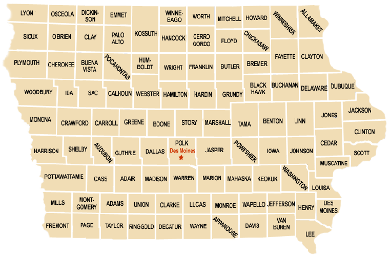 Map of Iowa